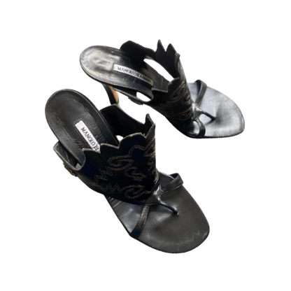 Manolo Blahnik Western Gladiator Mule Heels