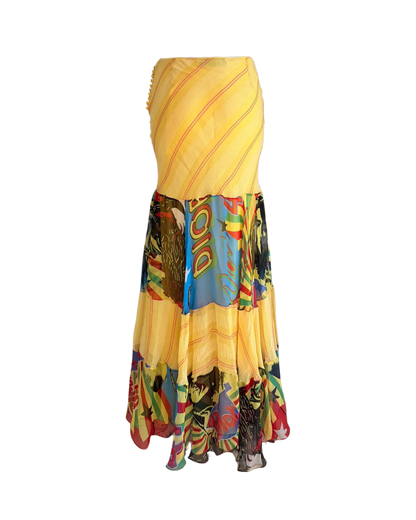 Christian Dior Rasta Mania Tiered Maxi Skirt
