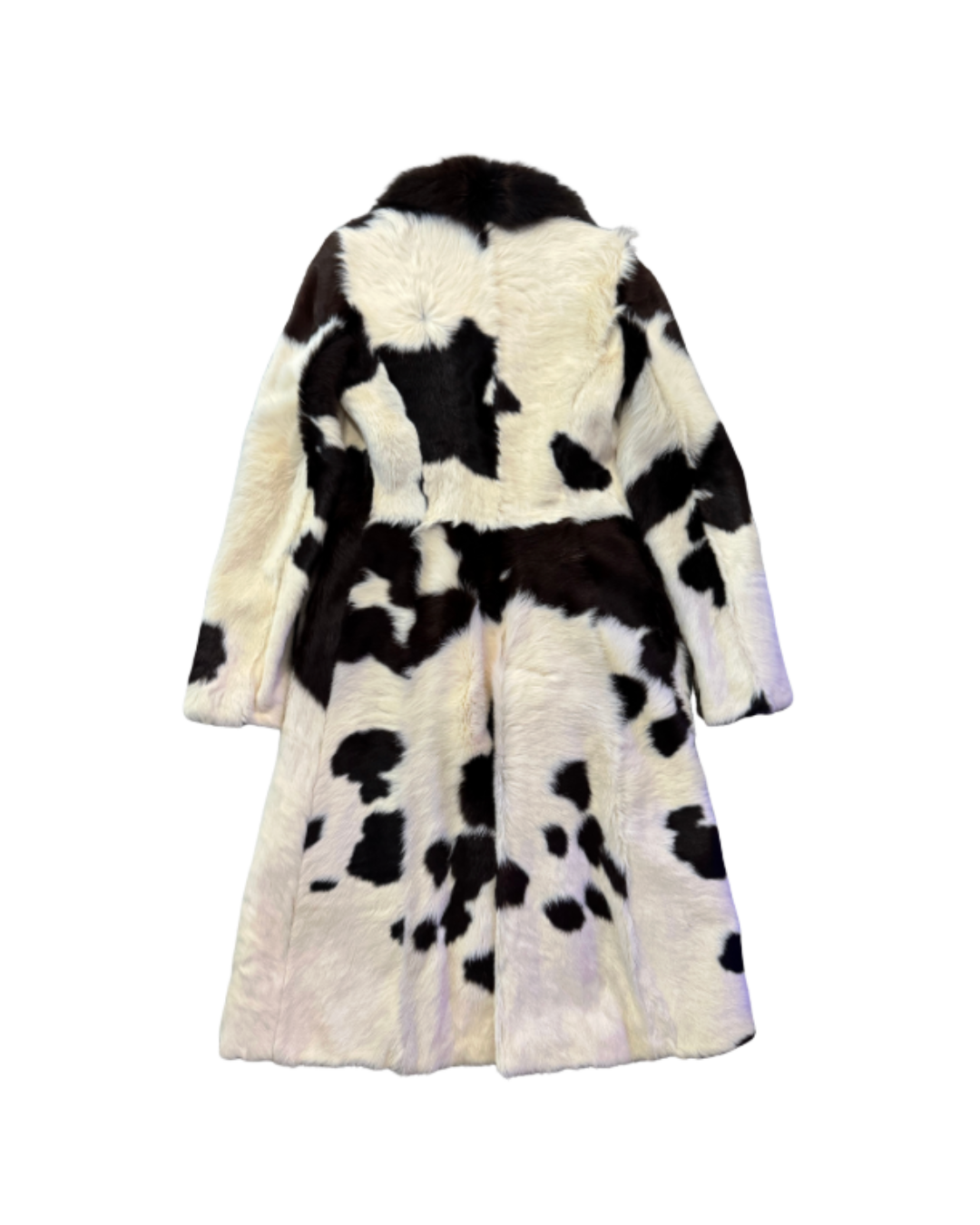 Dolce & Gabbana Double-Breasted Cow Print Fur Coat