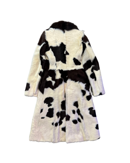 Dolce & Gabbana Double-Breasted Cow Print Fur Coat