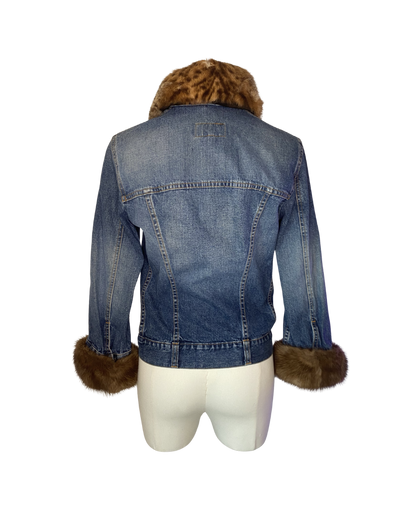 Dolce & Gabbana Leopard Fur Lined Denim Jacket
