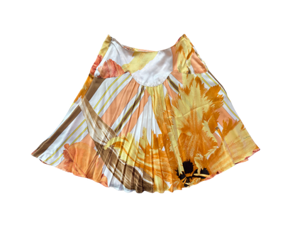 Roberto Cavalli Silk Floral Skirt