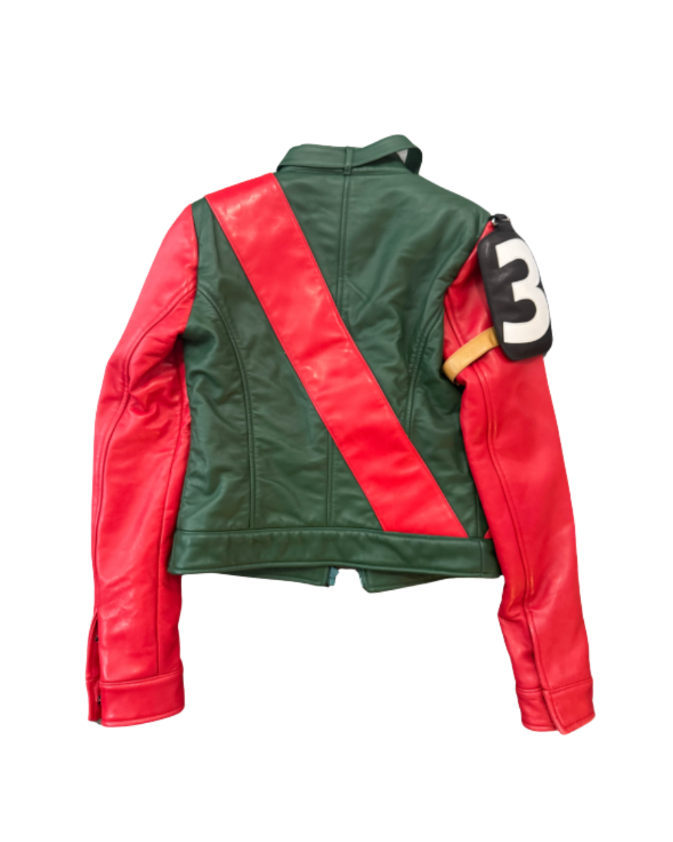 Dolce & Gabbana Red and Green Leather Jacket