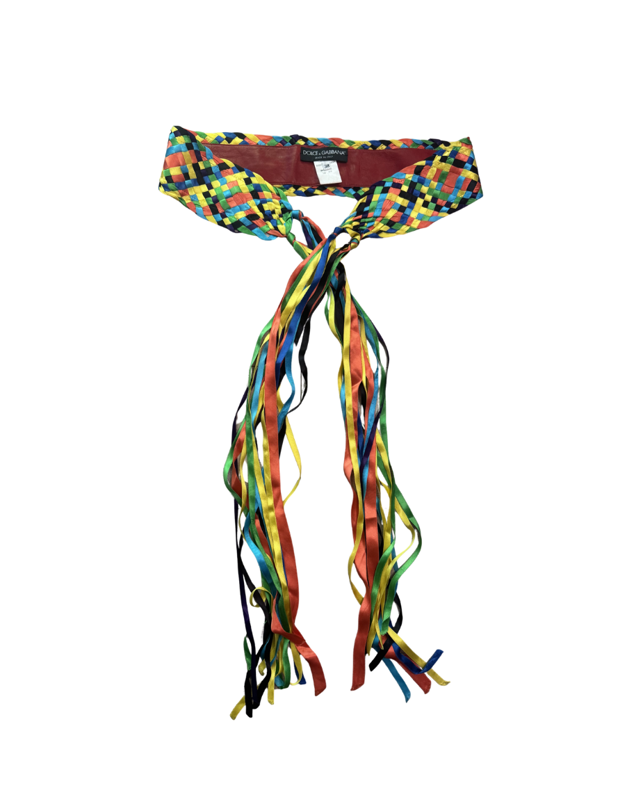Dolce & Gabbana Rainbow Woven Belt