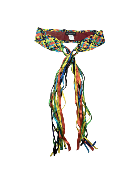 Dolce & Gabbana Rainbow Woven Belt