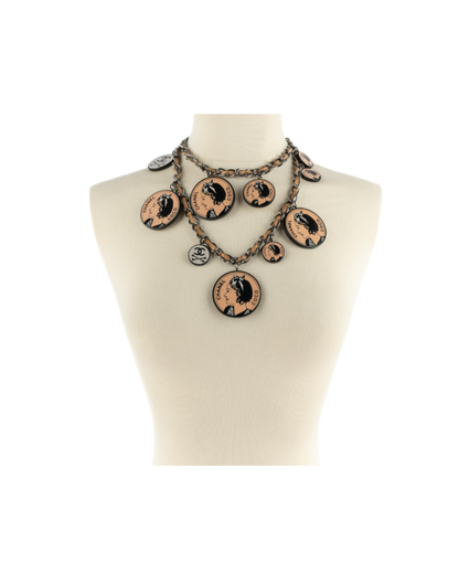 Chanel Pink Skull & Crossbones Charm Necklace/Belt