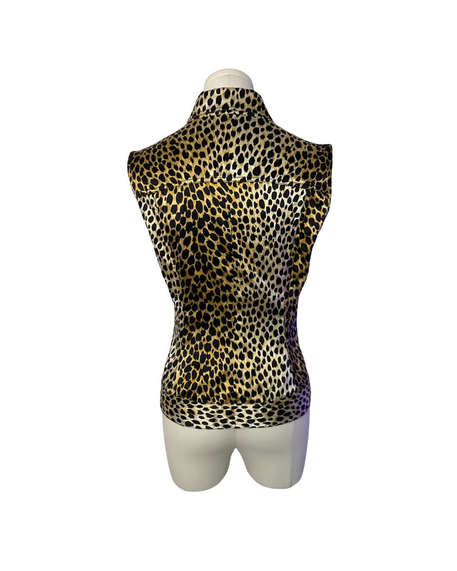 Dolce & Gabbana Leopard Satin Boned Vest Top