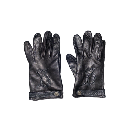 John Galliano Black Leather Gloves