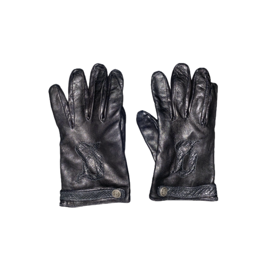 John Galliano Black Leather Gloves