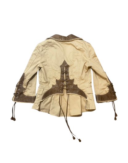 Dsquared² Beige Leather Accent Jacket