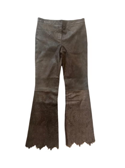Roberto Cavalli Brown Leather Pants