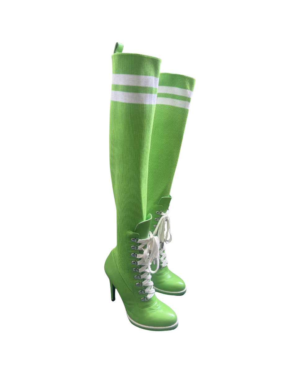 Moschino x H&M Neon Green Boots