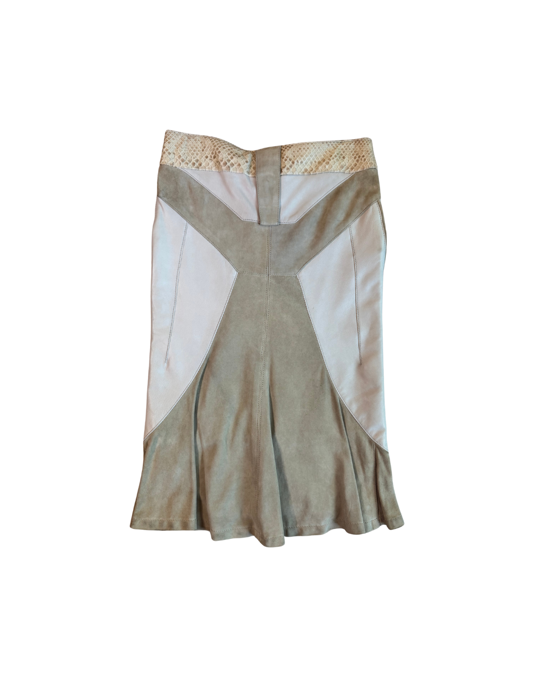 Just Cavalli Snakeskin/Leather/Suede Skirt