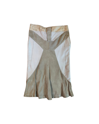 Just Cavalli Snakeskin/Leather/Suede Skirt