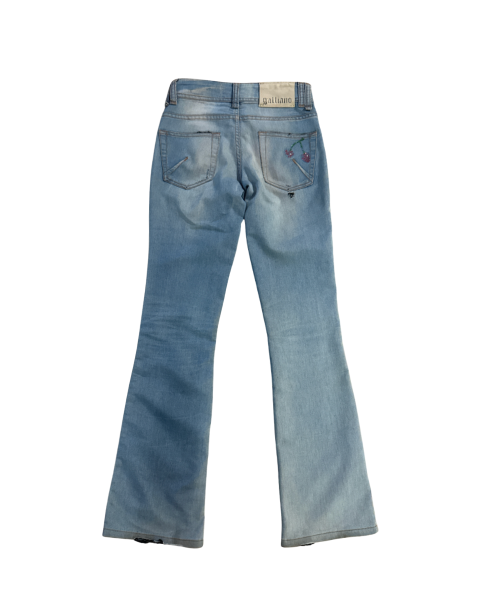 John Galliano Rhinestone Cherry Jeans