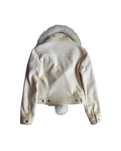 Moschino Jeans Faux Fur Question Mark Coat