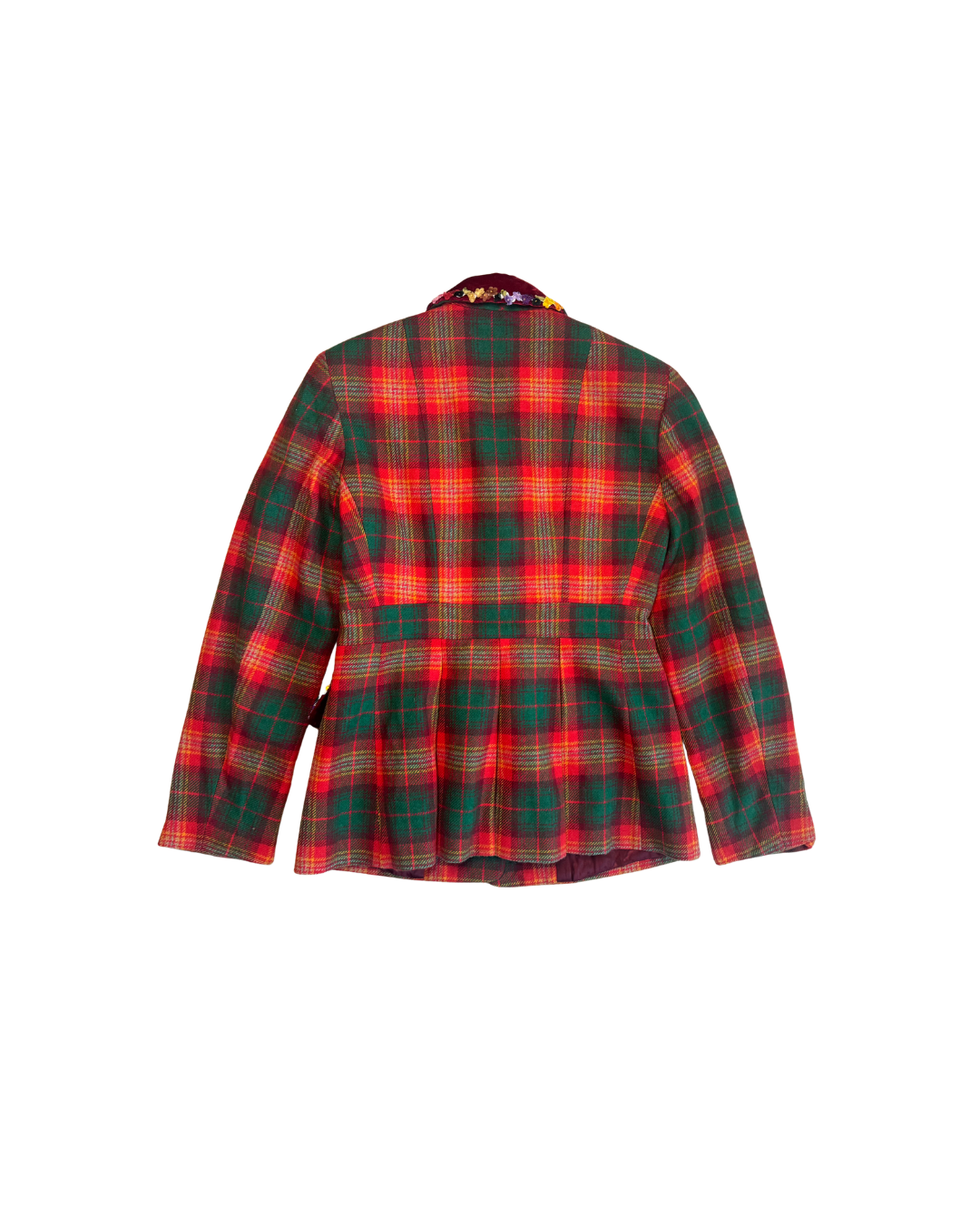 Moschino Cheap & Chic Red Plaid Velvet Blazer