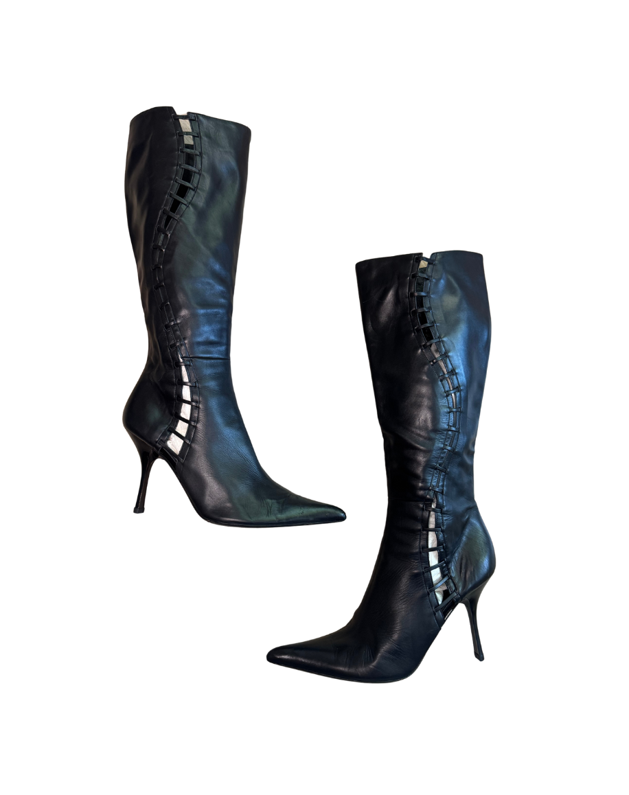 Vicini Black Cutout Boots