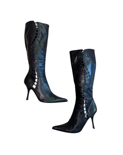 Vicini Black Cutout Boots