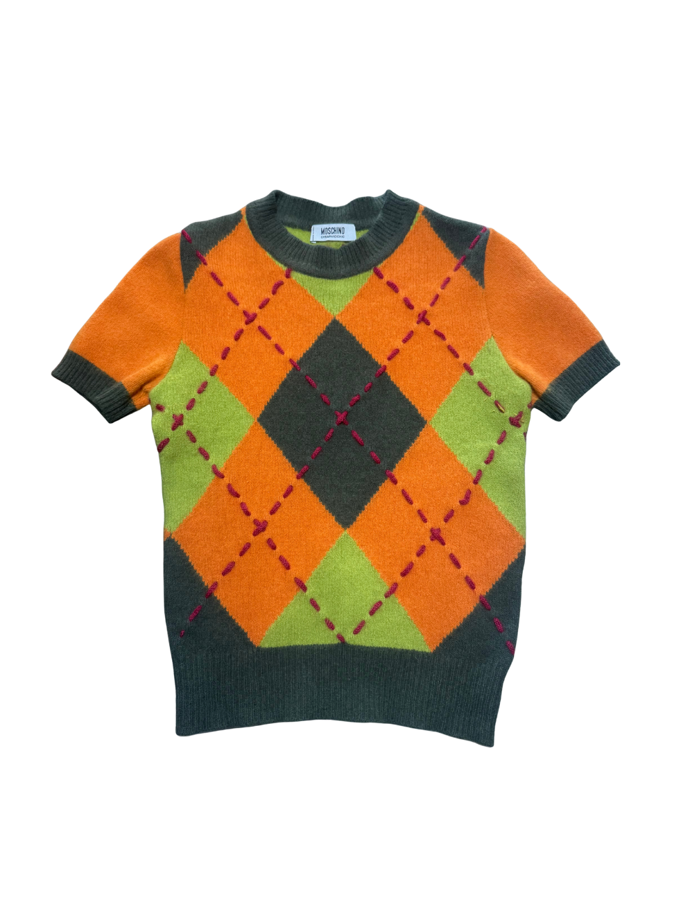 MOSCHINO  コラボニット Moschino Cheap & Chic Argyle Knit Top – Shop Sosko