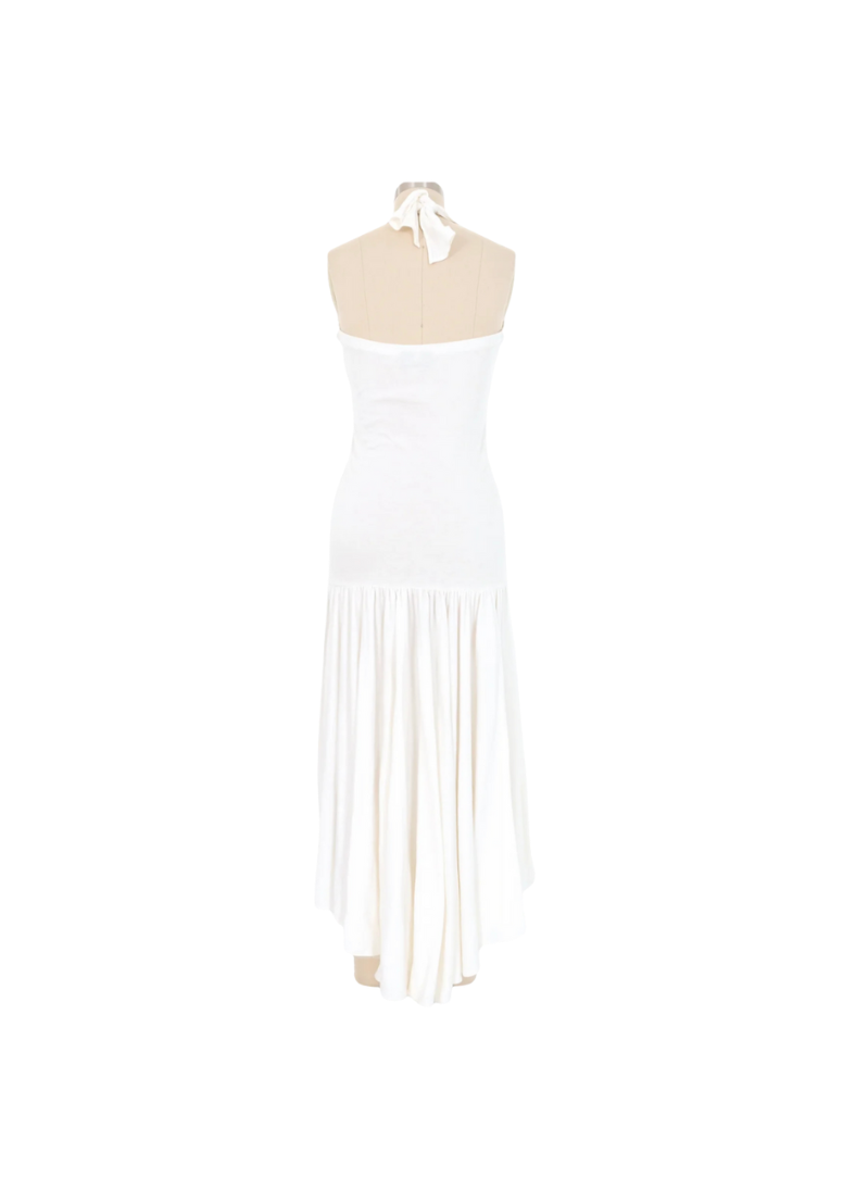 Callaghan by Romeo Gigli White Drop Waist Halter Dress