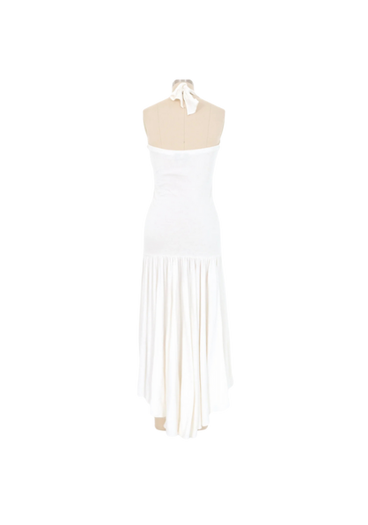 Callaghan by Romeo Gigli White Drop Waist Halter Dress