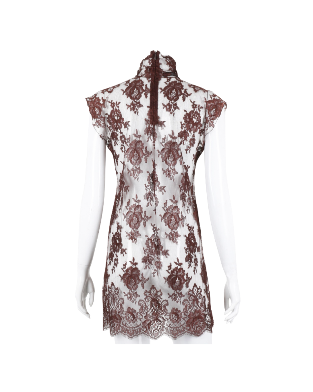 Dolce & Gabbana Brown Lace Tunic Top