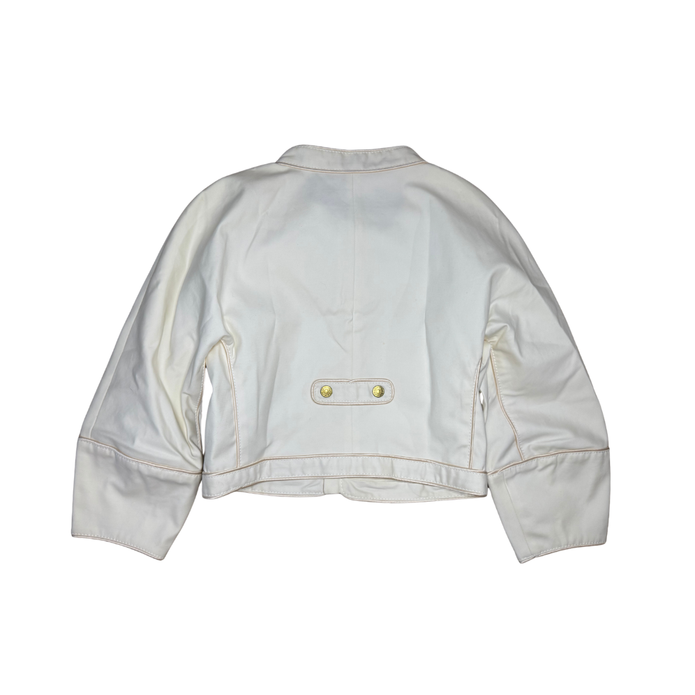 Dsquared² Cropped White Denim Jacket