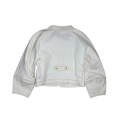 Dsquared² Cropped White Denim Jacket