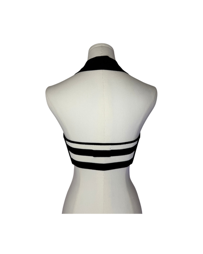 Khaite Knit Striped Halter Bra Top