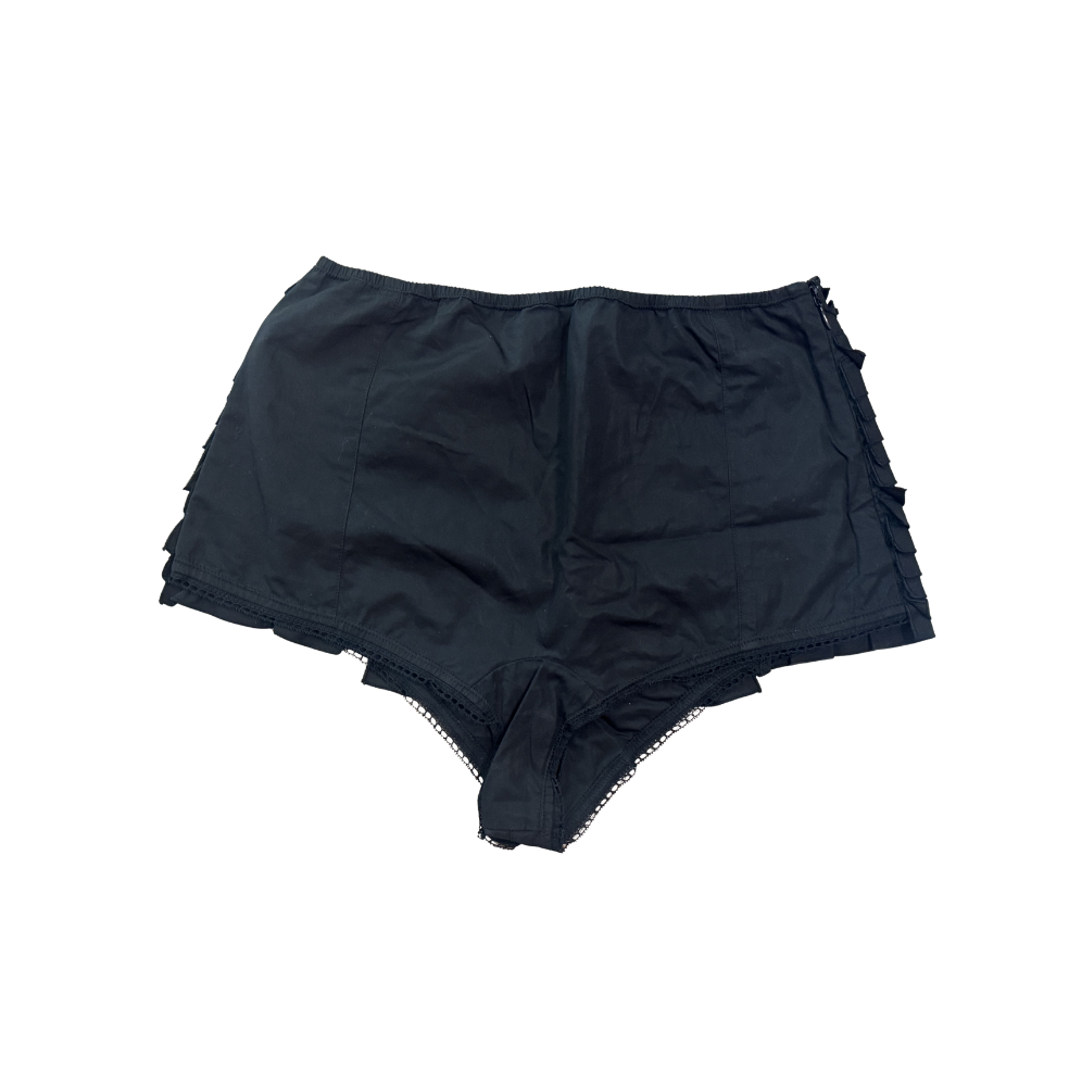 Dsquared² Black Ruffle Micro Mini Shorts