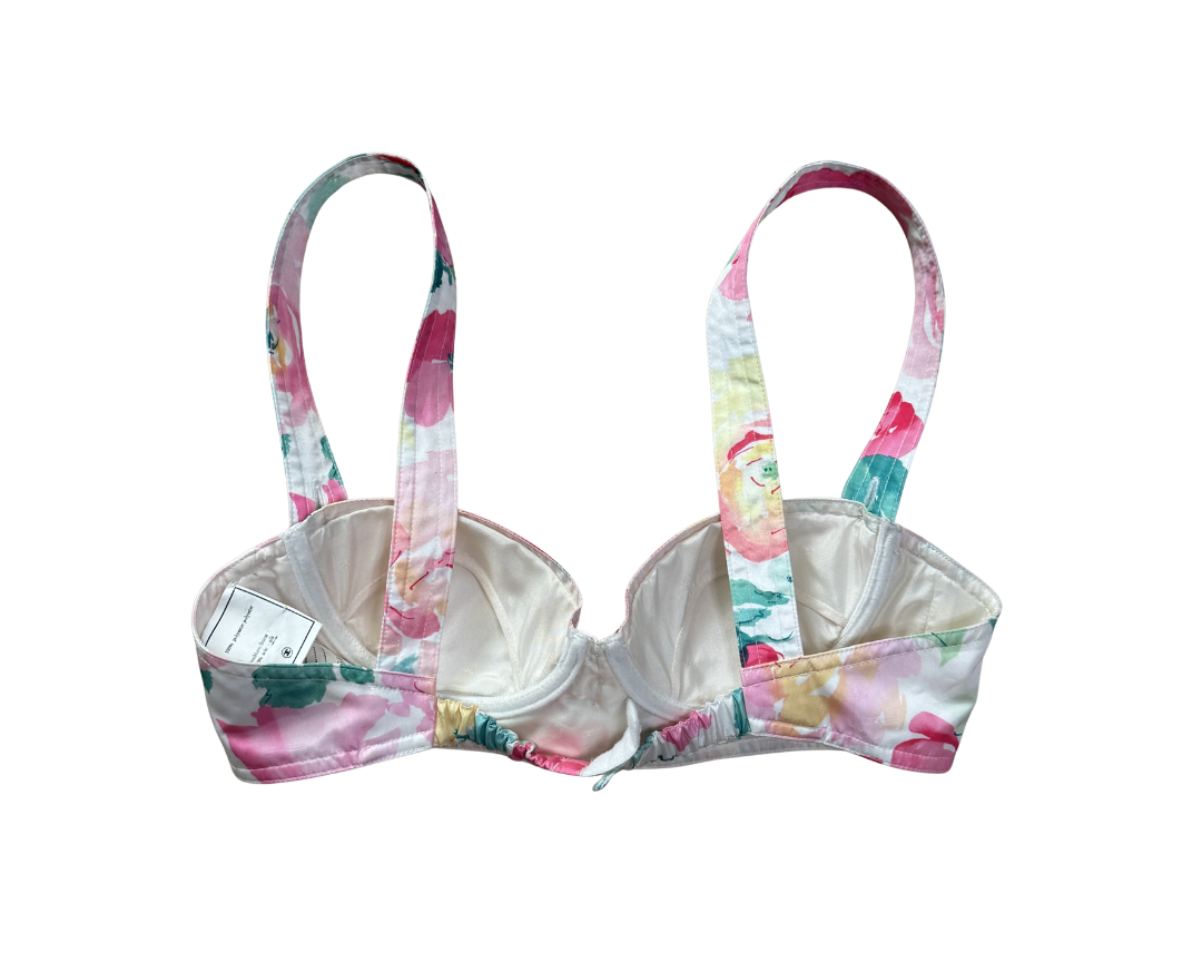 Chanel Floral Printed Bustier Bra Top