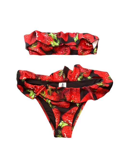 Moschino Jeans Strawberry Ruffle Bikini