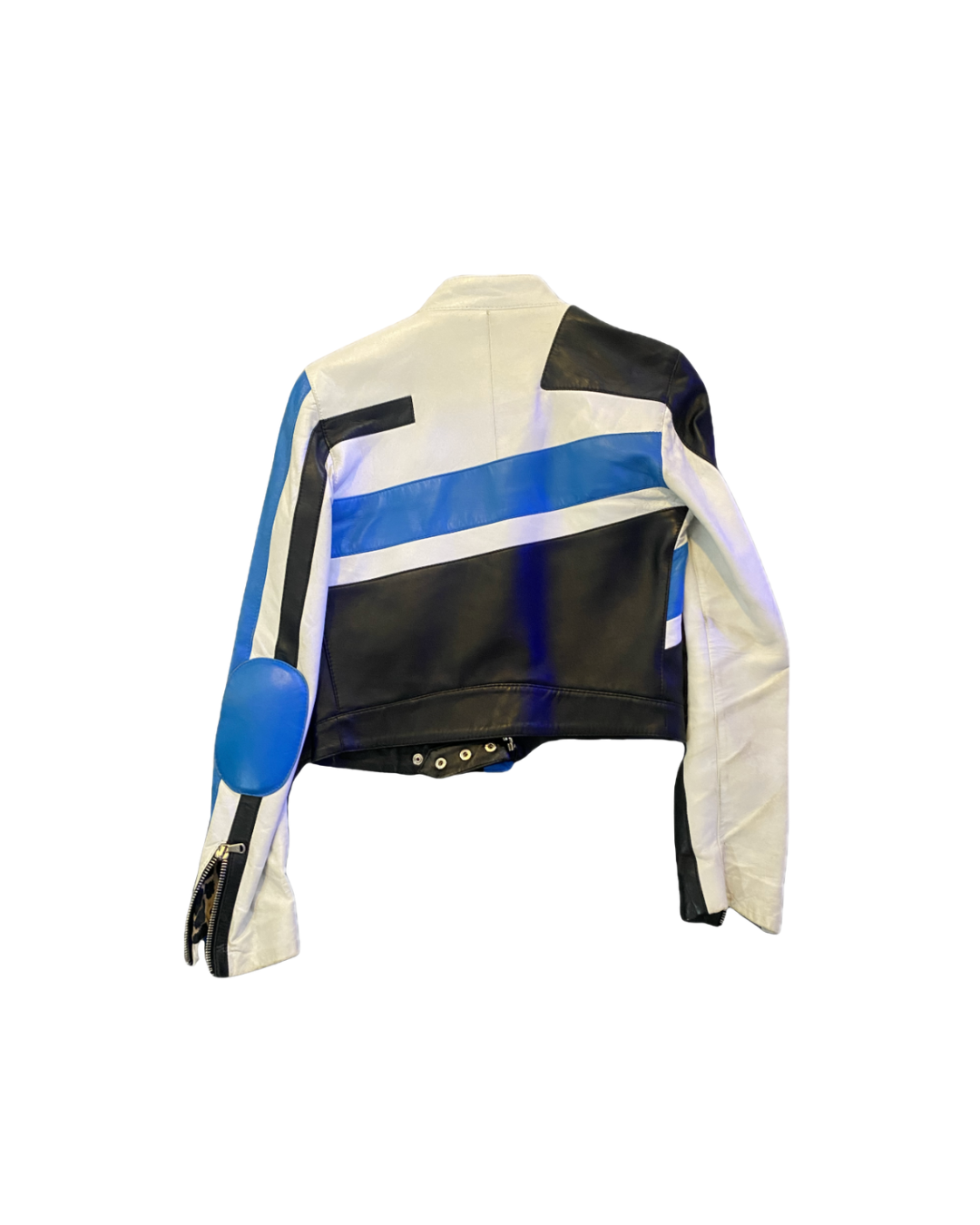 Dolce & Gabbana Blue Leather Jacket