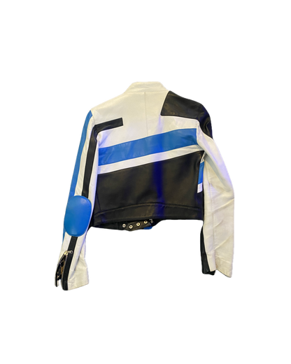 Dolce & Gabbana Blue Leather Jacket