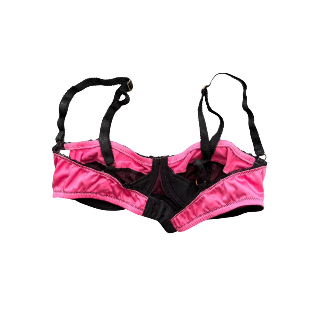 Dolce & Gabbana Pink and Black Lace Bra