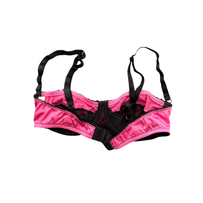 Dolce & Gabbana Pink and Black Lace Bra