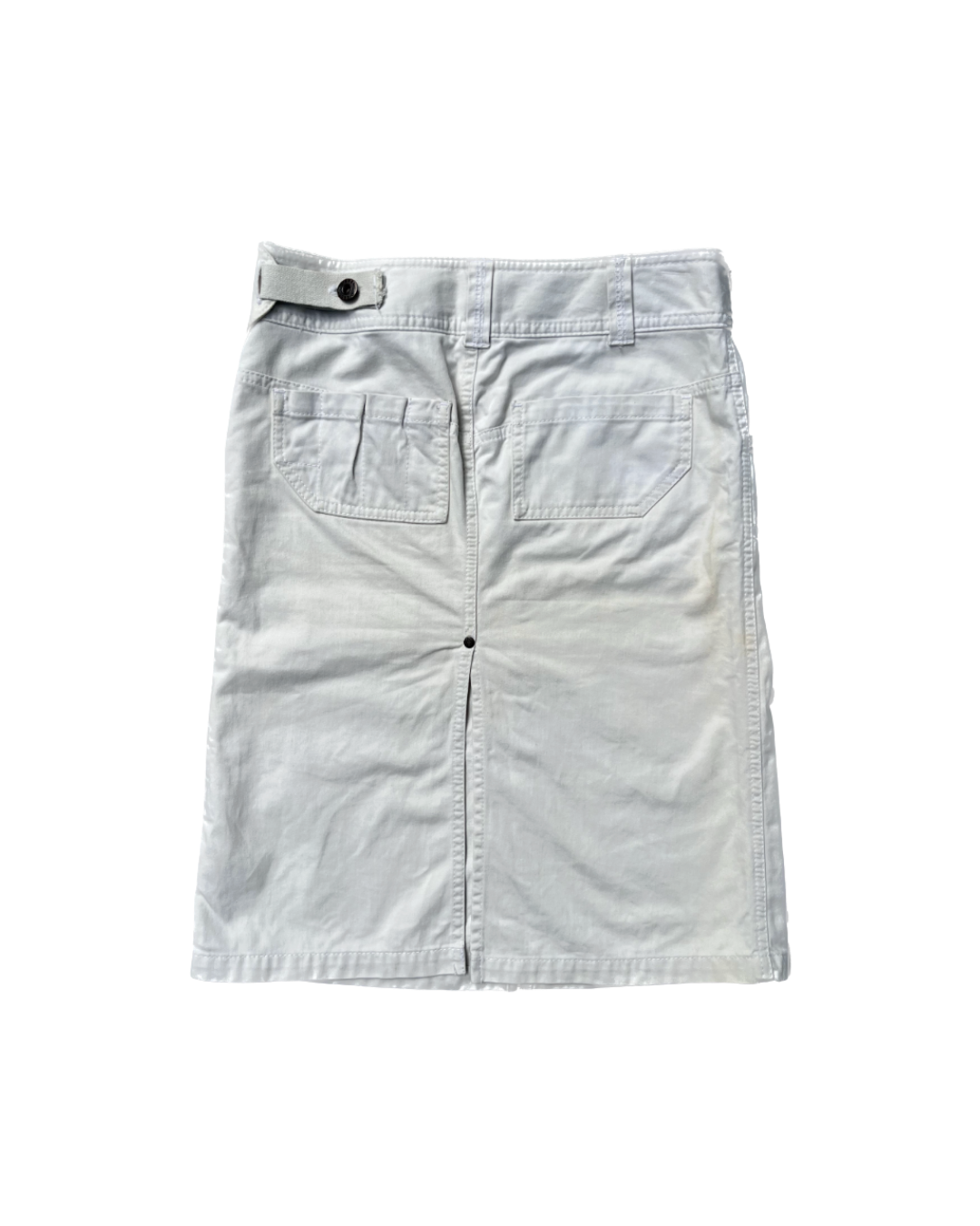 Diesel White Denim Midi Skirt