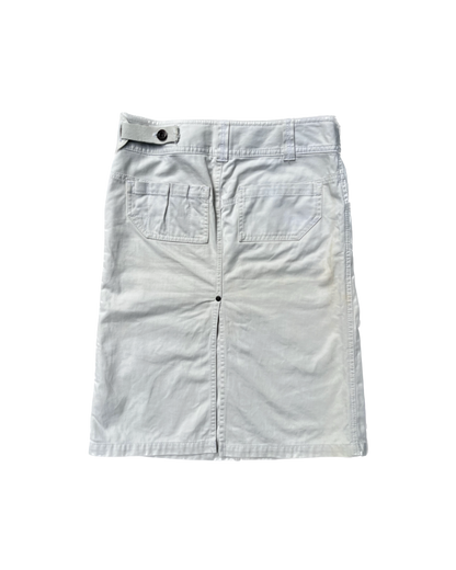 Diesel White Denim Midi Skirt