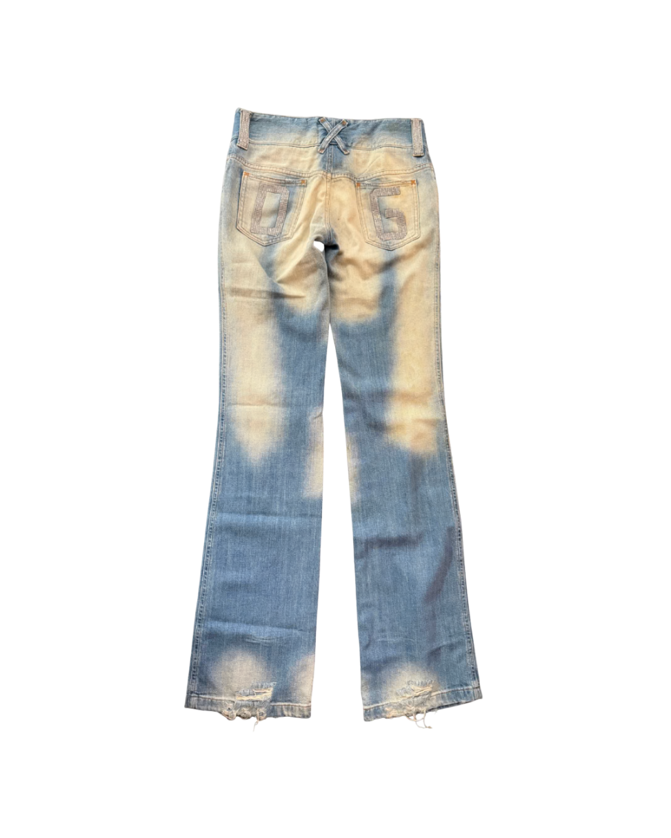 Dolce & Gabbana Denim Silver Rhinestone Jeans