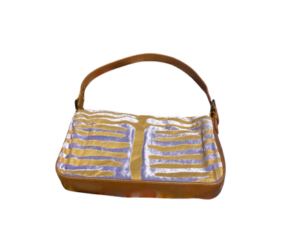 Fendi Gold/Purple/Silver Baguette Bag