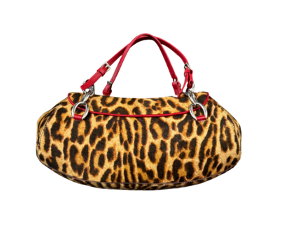 Christian Dior by John Galliano Leopard Pony Hair Diva Flap Bag