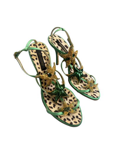 Roberto Cavalli Rhinestone Starfish Heels