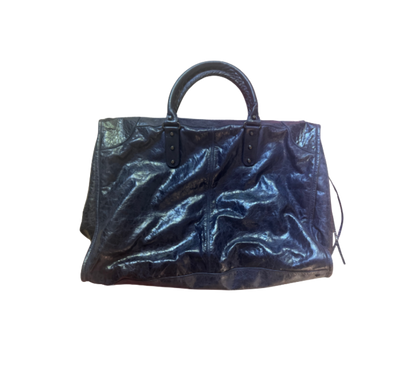Balenciaga XL Navy Leather City Bag