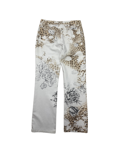 Roberto Cavalli Leopard Floral Print Jeans