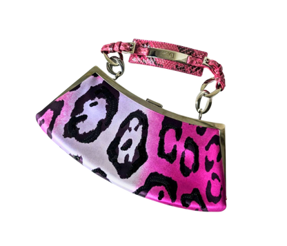 Christian Dior by John Galliano Sequin Leopard Snakeskin Handle Bag