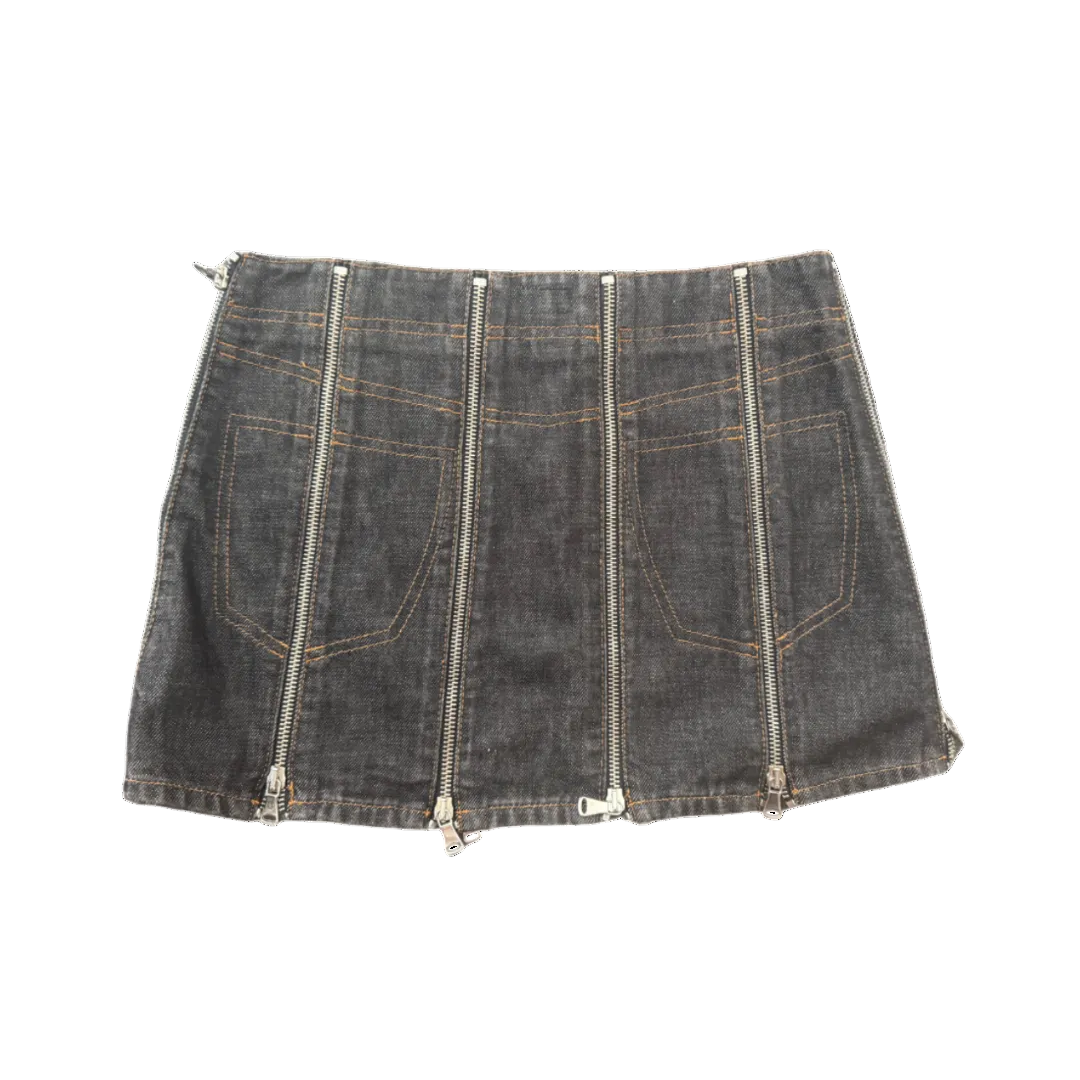 Dolce & Gabbana Zipper Shredder Mini Skirt