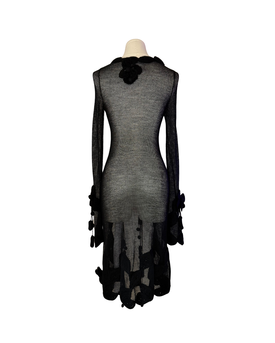 Chanel Camellia Applique Knit Dress