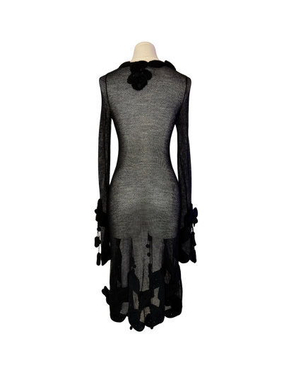 Chanel Camellia Applique Knit Dress