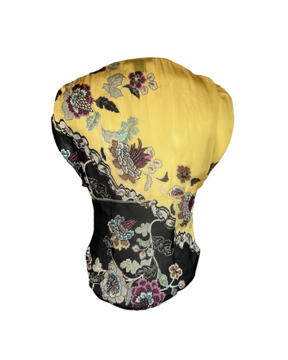 Roberto Cavalli Yellow Chinoiserie Top